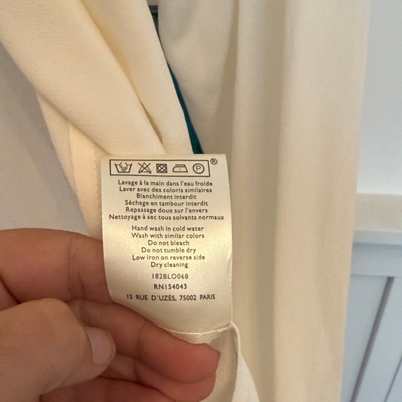 NWOT Sezane Elegant White Lace Collar Blouse 40 - Picture 7 of 9